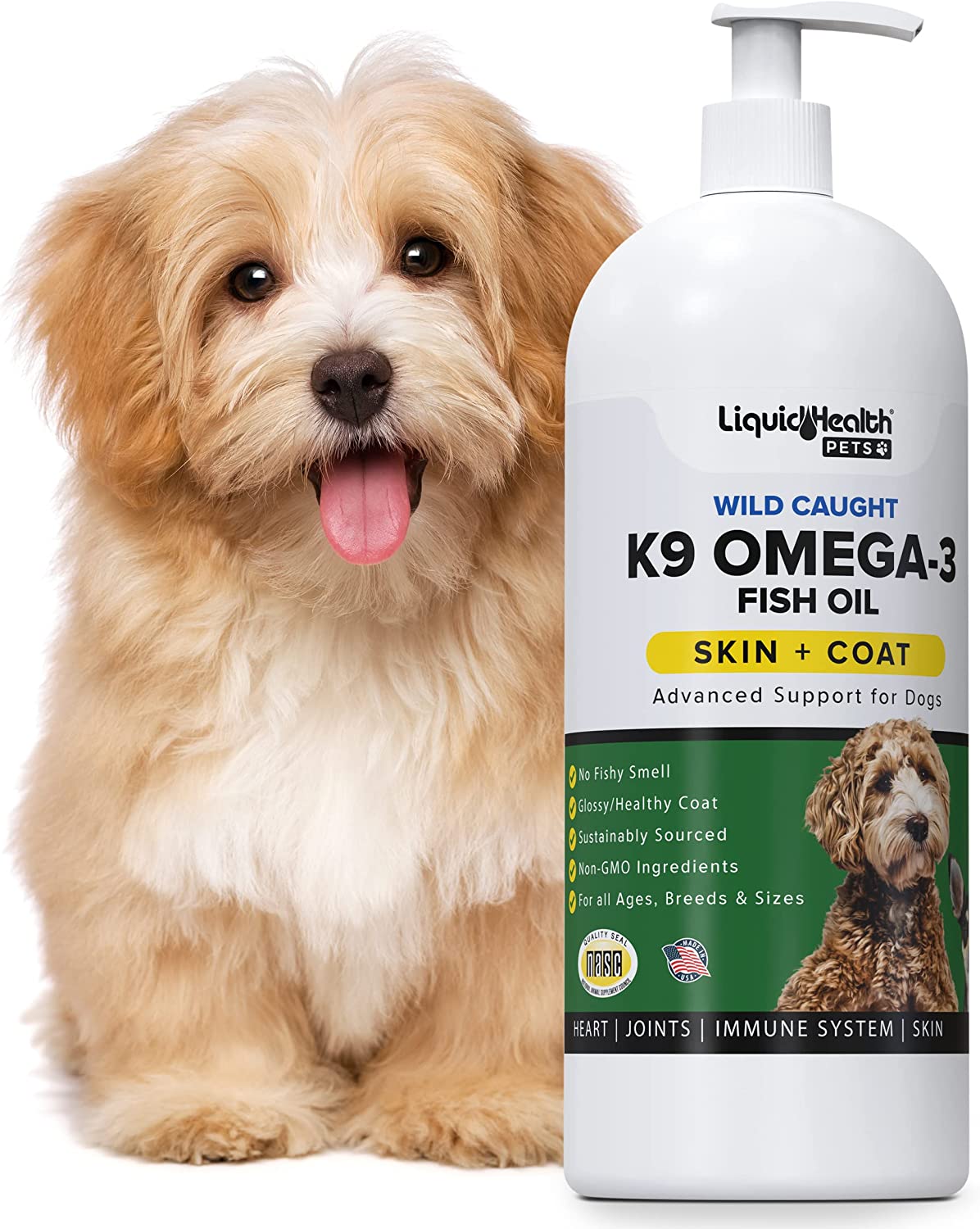 Grizzly Omega Health Liquid Omega3 Supplement for Dogs, 32 oz