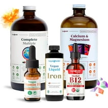 LIQUIDHEALTH Ultimate Bariatric Liquid Vitamin Bundle with Complete Multivitamin, Iron, Calcium, Magnesium, Vitamin D3 & Vitamin B12