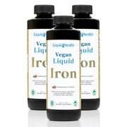 LIQUIDHEALTH Vegan Liquid Iron Supplement with SunActive & Ferrochel Fe - Natural Energy, Immune System & Metabolic Support, Increase Mental Clarity, Prenatal/Postnatal - Non-GMO, Sugar Free (3 Pack)