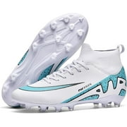 LIR Men's Soccer Shoes Football Cleats with Lace-Up High-Tops Non-Slip Spikes