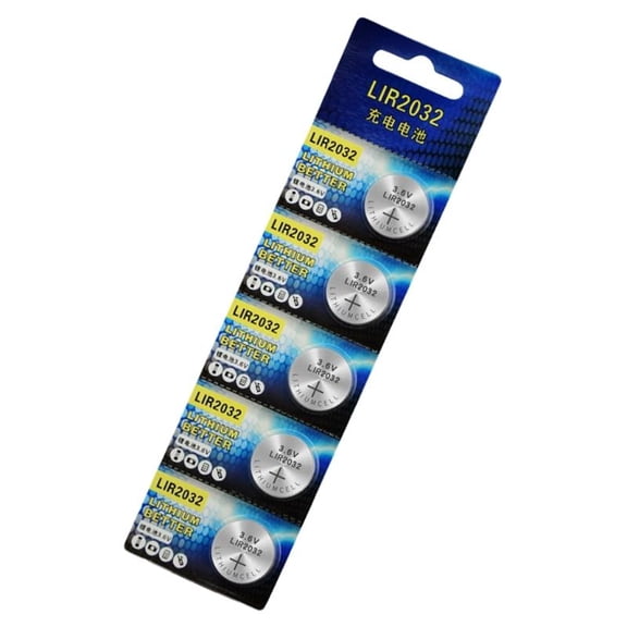 LIR2032 3.6V Rechargeable Button Batteries LIR2032 Batteries for Remotes Control, Watches, and Motherboards Power Supply