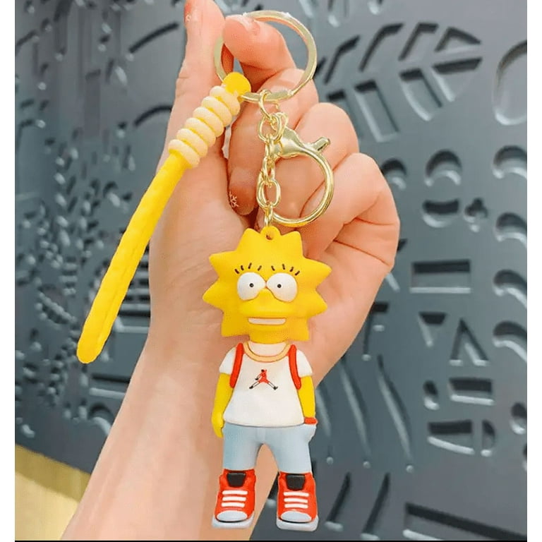 LISA SIMPSONS Keychain 3D Silicone Pendant Accessories for