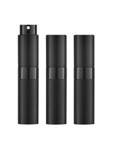Lisapack 8ML Atomizer Perfume Spray Bottle for Travel (3 Pack) Empty Cologne Dispenser, Portable Sprayer (Black)