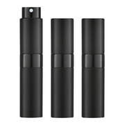 LISAPACK 8ML Atomizer Perfume Spray Bottle for Travel 3 PCS Empty Cologne Dispenser, Portable Sprayer Black