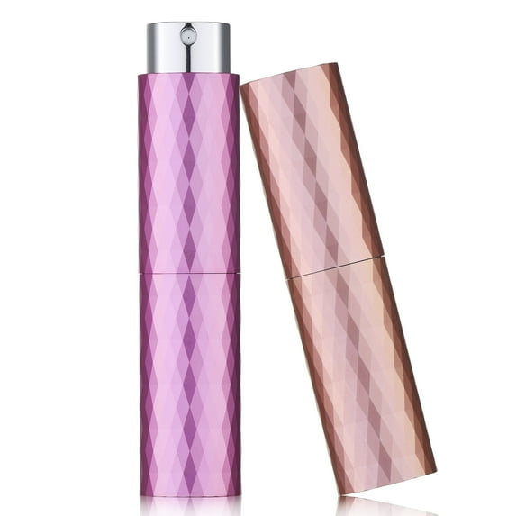 LISAPACK 8ML Perfume Atomizer Spray Bottle (2 PCS) Empty Cologne Dispenser Portable (Pink, Mauve)