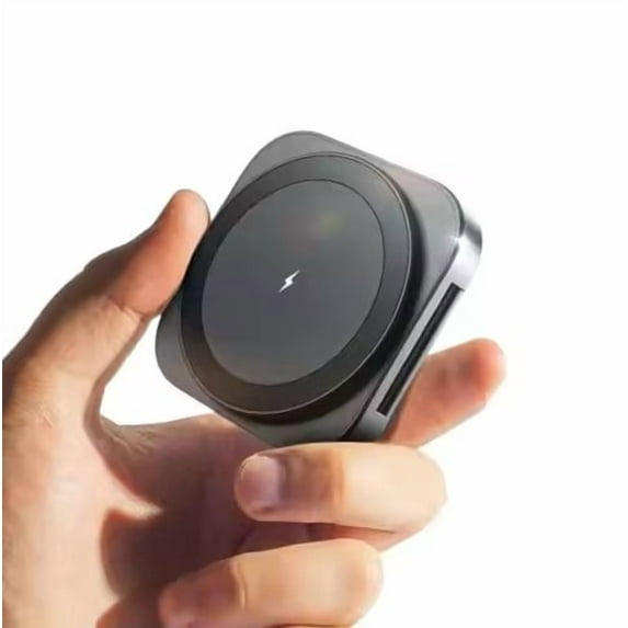 LISEN Magsafe Charger Magnetic Phone Charger Wireless Charging Station 3 in 1 charging station for iPhone/Samsung, Smart Watch and earphone Mini Pad Pocket Size, Cable Included