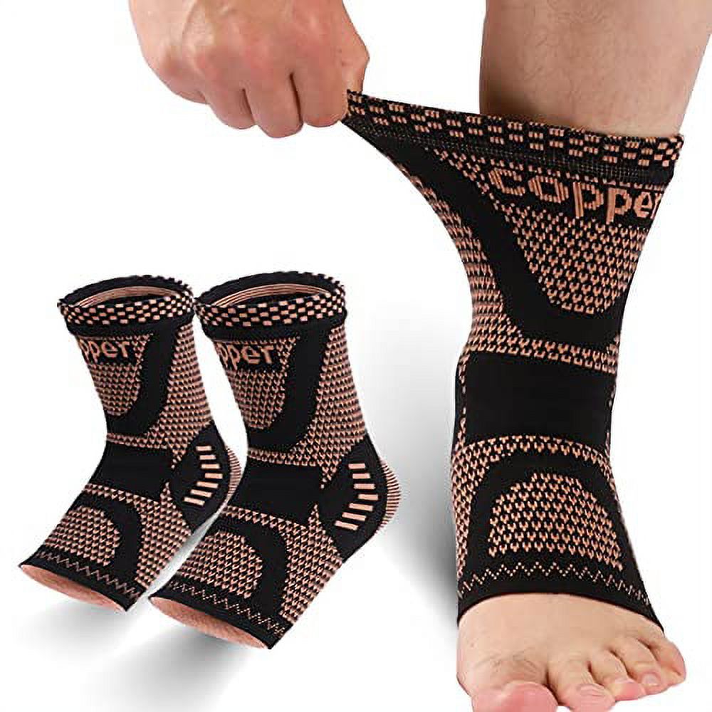 LISEPWU Copper Ankle Brace, Copper Infused Ankle Support Compression