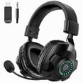 LISHIVE Gaming Headset Bluetooth 2.4G Wireless Stereo Headphones for PC