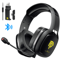 LISHIVE Stereo PC Wireless Gaming Headset with Led Lights for PS4 PS5 Switch,  Headphone Wired Mode for Xbox One, Xbox Series X/S , 1200mAh Power Supply