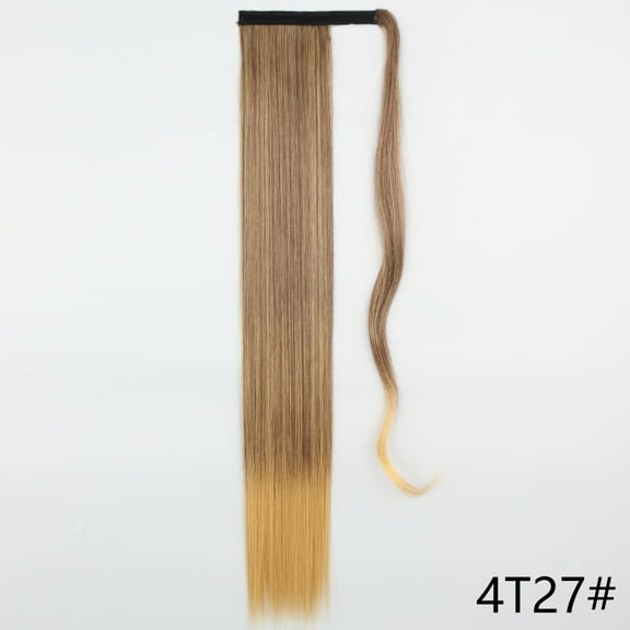LISI GIRL 85cm Synthetic Long Straight Ponytail Hair Clip In Hair Extensions Blonde Brown Wrap Around Pony Hairpiece For Women