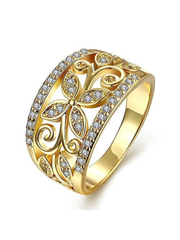 LISM, Cubic Zirconia Cocktail Ring, Brass & Sterling Silver