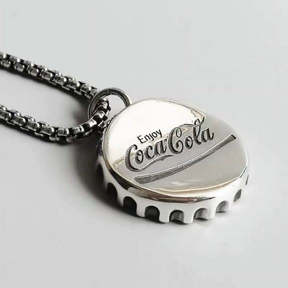 LISM Fashion Cola Bottle Cap Pendant for Men Women Goth Punk Hiphop Vintage Cool Jewelry