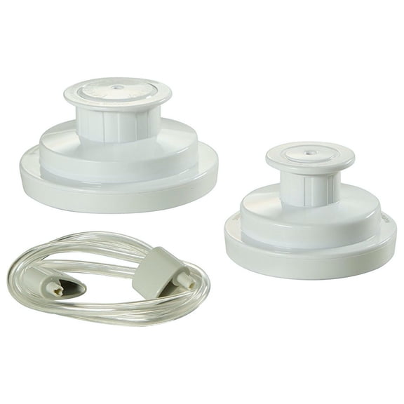 LISM Jar Sealing Kit with Wide-Mouth Jar Sealer, Regular Jar Sealer, and Accessory Hose, White