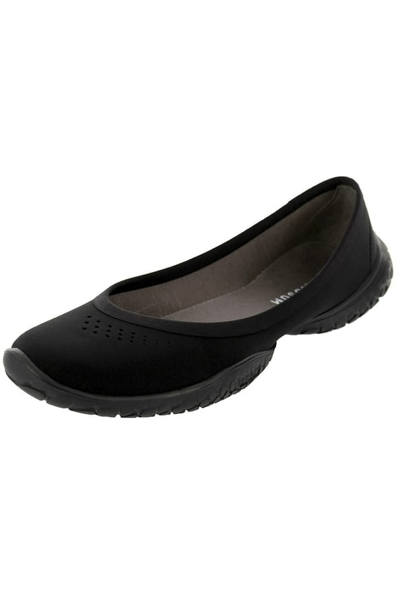 Women's Flyte Black Soles Slip-On Shoes - Lightweight & Flexible - 8mm Heel Toe Drop, Removable Insoles - Size 8.5