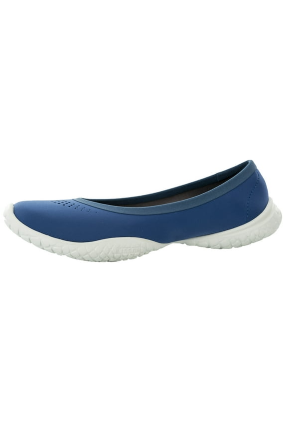 Women's Flyte Blue Slip-On Comfort Ballet Flats for Women - Lightweight, Stretchy, Flexible & Washable Shoes - 8mm Heel Toe Drop - Size 7.5