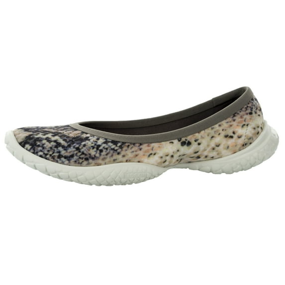 LISSOM Women's Flyte Grey Python Printed Slip-On Comfort Ballet Flats for Women - Lightweight, Stretchy, Flexible & Washable Shoes - 8mm Heel Toe Drop - Size 10.5