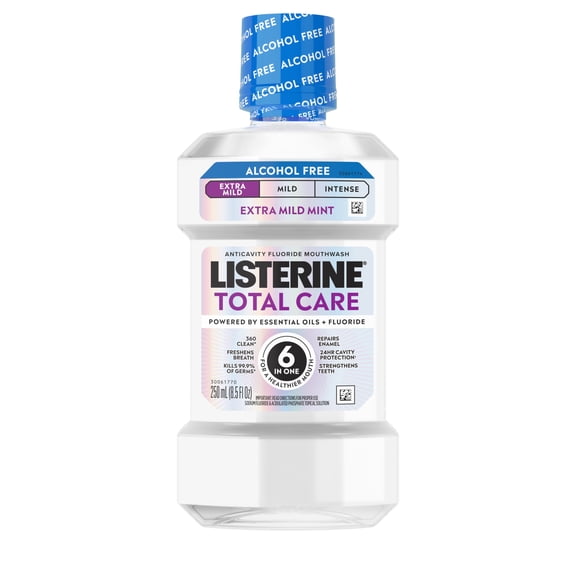 Listerine Total Care Alcohol-Free Mouthwash, Extra Mild Mint, 250 mL