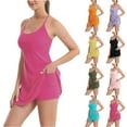 thumbnail image 1 of LISTHA Athletic Dress for Women Tummy Control Workout 2025 Yoga Active Dress Casual Summer Dresses with Pockets Cyan S, 1 of 7