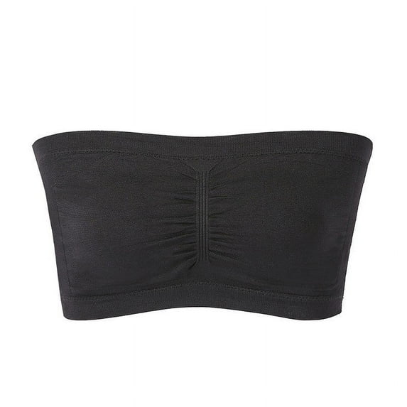 LISTHA Cloudy Soft Strapless Bra, Cloudysoft Women's Pure Comfort Wireless Strapless Bandeau Bra Black L