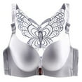 thumbnail image 1 of LISTHA Butterfly Embroidery Front Closure Wireless Bra, Seamless Push up Adjustable Butterfly Back, Front Clasp Bras Silver 46105CDE, 1 of 6