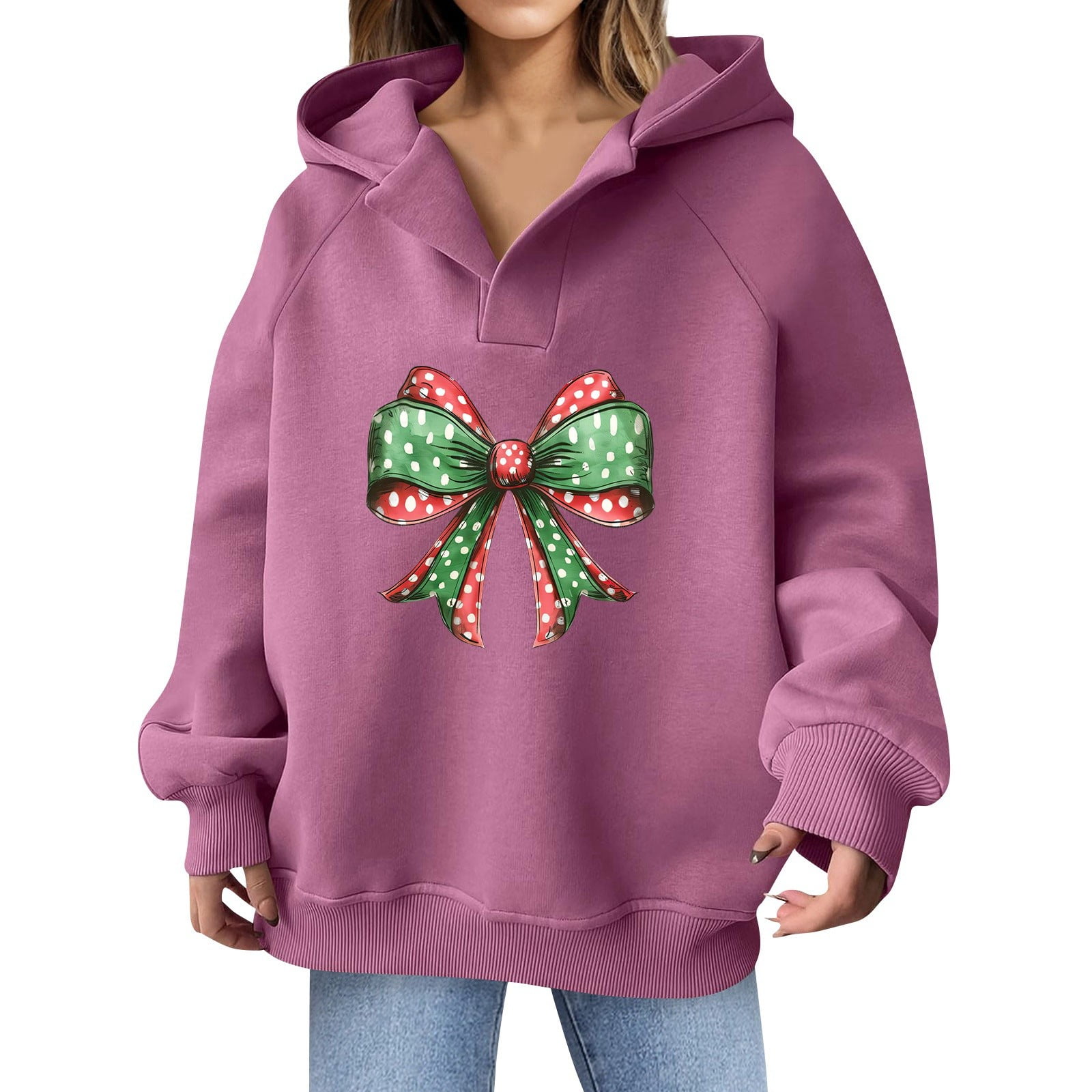 LISTHA Christmas Women Sweatshirt Coquette Bow Funny Fall Sweatshirts