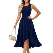 midi blue dresses for women The Evette Baby Blue Zip Front Midi Dress main image 1
