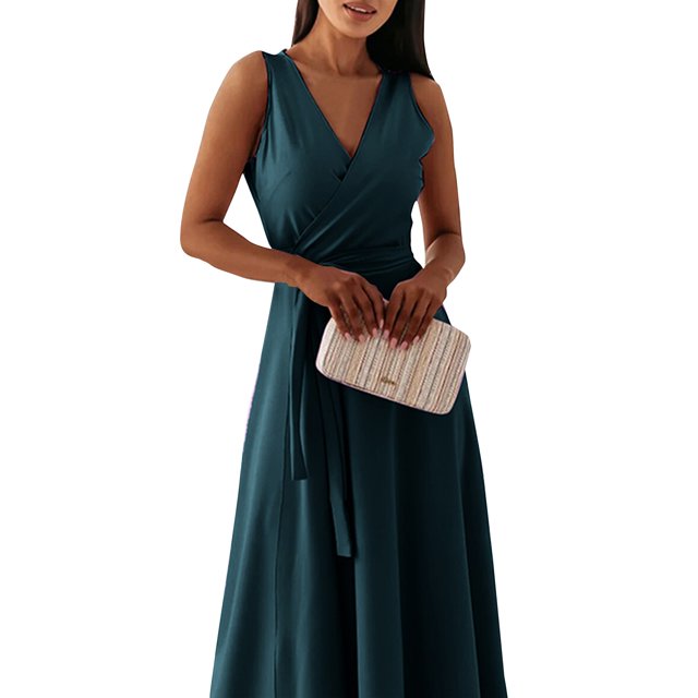 LISTHA Dresses Sleeveless Wrap Vneck Sundress Casual Summer Wedding