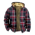 thumbnail image 1 of LISTHA Fleece Hoodies For Men Plaid Fashion Coat Zip Up Casual Jacket Long Sleeve Comfort Outwear Hooded Sweatshirts With Pocket Dark Blue 3XL, 1 of 3
