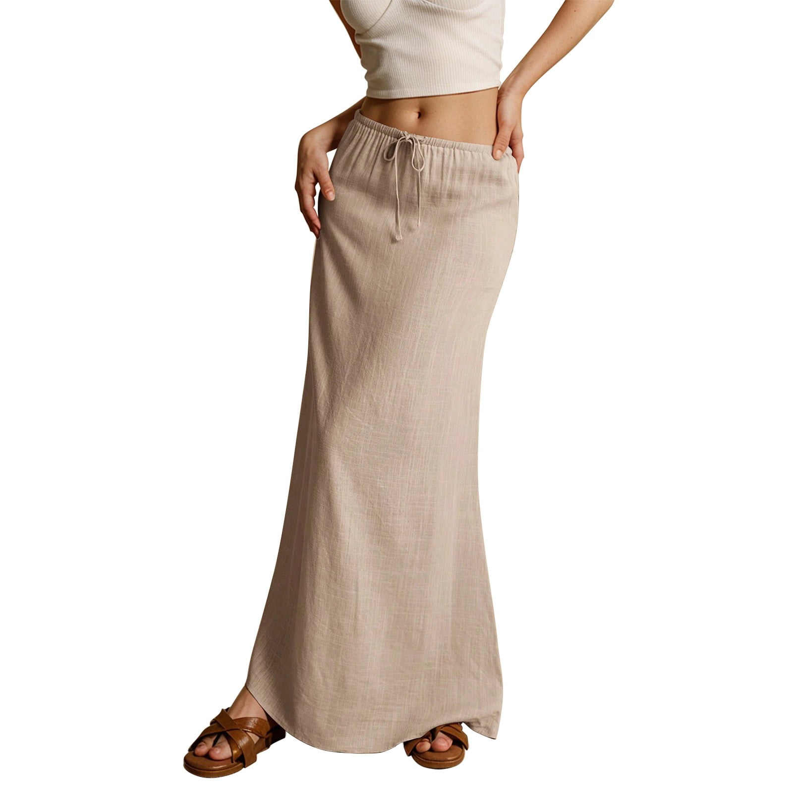 Kosher Casual Maxi Skirt For Women - Lightweight Viscose Spandex, Elastic Waist