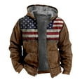 thumbnail image 1 of LISTHA Hoodies For Men Winter Business Retro Coats Men Long Sleeve Comfort Hooded Jacket Comfort Zip Patriotic Jacket Blue 2XL, 1 of 3