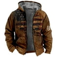 thumbnail image 1 of LISTHA Hoodies For Men Winter Business Retro Coats Men Long Sleeve Comfort Hooded Jacket Comfort Zip Patriotic Jacket Ginger 6XL, 1 of 3