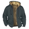 thumbnail image 1 of LISTHA Jackets For Men Hoodie Big And Tall Winter Sherpa Lined Jacket Mens Heavyweight Fleece Warm Trucker Hoodies Coat Dark Gray 4XL, 1 of 1