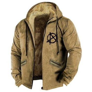 LISTHA Jackets For Men Hoodie Big And Tall Winter Sherpa Lined Jacket Mens Heavyweight Fleece Warm Trucker Hoodies Coat Yellow 6XL