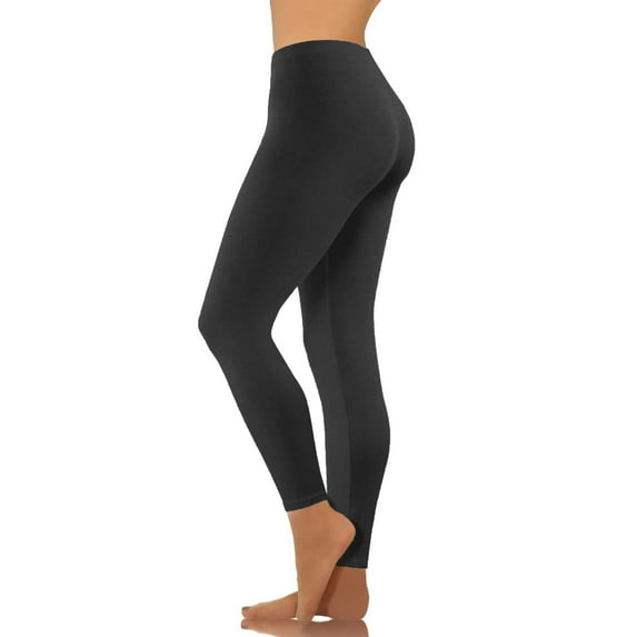 LISTHA Leggings for Women Gym Elastic Waist Low Rise Workout Leggings Casual Tummy Control Yoga Pants Black XL