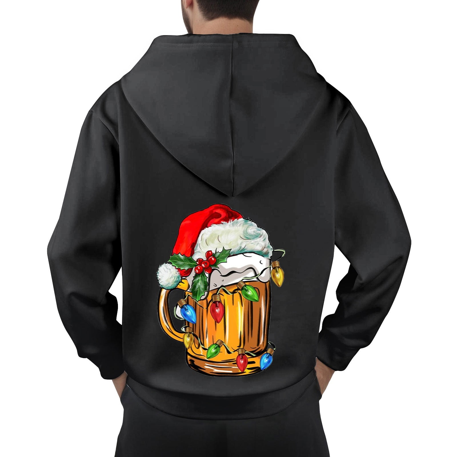 LISTHA Light Up Christmas Sweatshirt Mens Button Down Warm Christmas