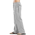 thumbnail image 1 of LISTHA Men'S Linen Pants Casual Loose Fit Trousers 2024 Oversized Beach Summer Pants Funny Multi Pocket Plain Baggy Pants Light Gray L, 1 of 4