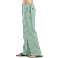 thumbnail image 1 of LISTHA Men'S Linen Pants Casual Loose Fit Trousers 2024 Oversized Beach Summer Pants Funny Multi Pocket Plain Baggy Pants Light Green 5XL, 1 of 5
