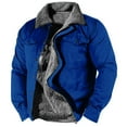 thumbnail image 1 of LISTHA Men's Aztec Western Jackets Cowboy Winter Warm Sherpa Fleece Coats Retro Ethnic Vintage Casual Long Sleeve Jacket Royal Blue XL, 1 of 3