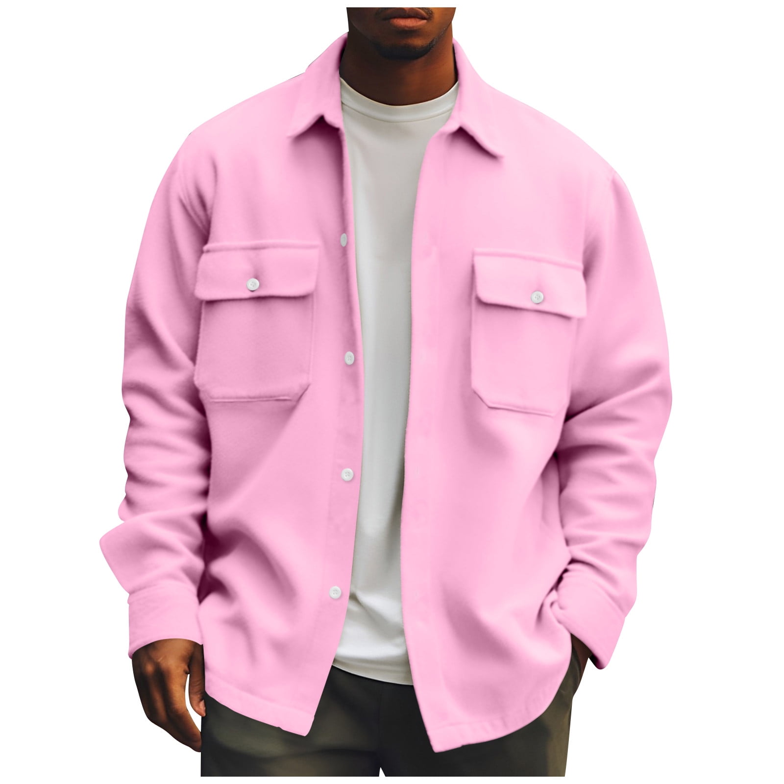 LISTHA Men's Casual Flap Pocket Button Front Long Sleeve LISTHA Men's Casual Flap Pocket Button Front Long Sleeve