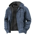 thumbnail image 1 of LISTHA Men's Jackets Casual Stylish Cargo Jacket Fleece Lined Sherpa Winter Warm Coats Jacket Blue 2XL, 1 of 3