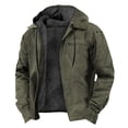 thumbnail image 1 of LISTHA Men's Jackets Casual Stylish Cargo Jacket Fleece Lined Sherpa Winter Warm Coats Jacket Mint Green 2XL, 1 of 3