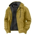 thumbnail image 1 of LISTHA Men's Jackets Casual Stylish Cargo Jacket Fleece Lined Sherpa Winter Warm Coats Jacket Yellow L, 1 of 3