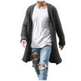 thumbnail image 1 of LISTHA Mens Long Cardigan Knit Ruffle Fashion Fall Winter Sweater Drape Cape Gray 2XL, 1 of 5