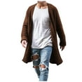 thumbnail image 1 of LISTHA Mens Long Cardigan Knit Ruffle Fashion Fall Winter Sweater Drape Cape Brown 2XL, 1 of 5