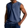 thumbnail image 1 of LISTHA Mens Tank Tops Summer V Neck Workout Sleeveless Gym Tee Summer 2025 Casual Solid T-Shirt Navy 2XL, 1 of 4