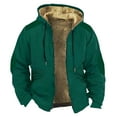 thumbnail image 1 of LISTHA Mens Winter Coats With Hood Fleece Lined Full Zip Coat Waterproof Fashion Graphic Sport Jacket Dark Green 7XL, 1 of 1
