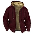 thumbnail image 1 of LISTHA Mens Winter Coats With Hood Fleece Lined Full Zip Coat Waterproof Fashion Graphic Sport Jacket Red 4XL, 1 of 3
