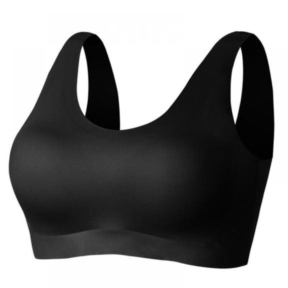 LISTHA Seamless Mastectomy Bra Post surgery Bra with Pockets for Breast prosthesis Breast form Bralette Daily Bra Black 2XL