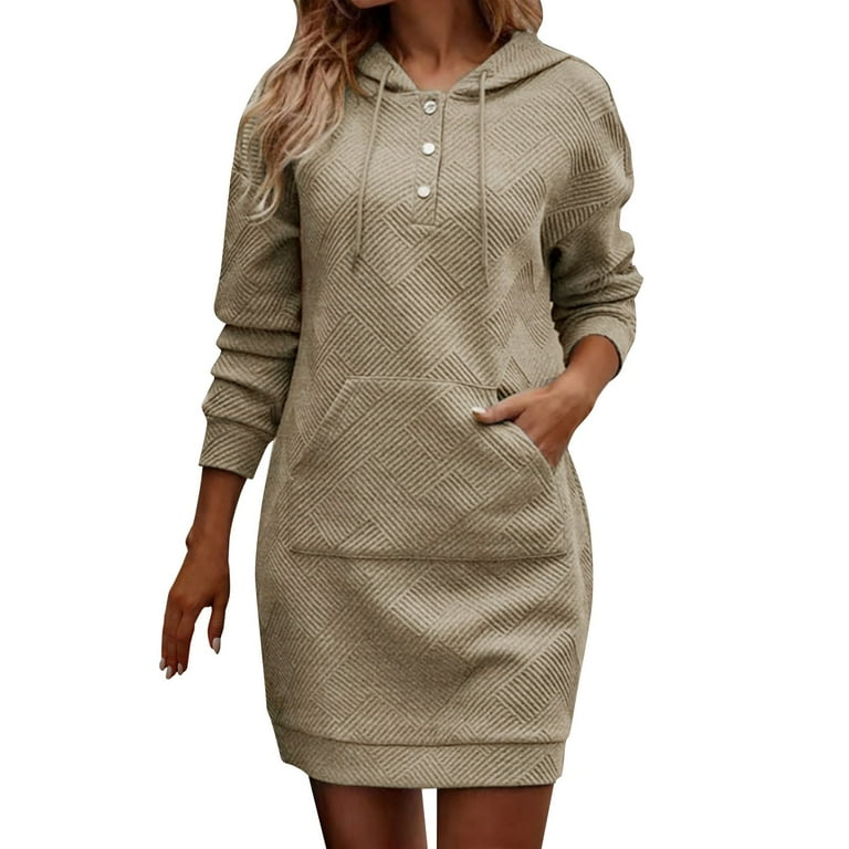 Listha The Warmy Oversized Hoodie Dress for Womens Hoodies Pullover Long Sleeve Hoodies with Pocket Camel M Women s Size Medium