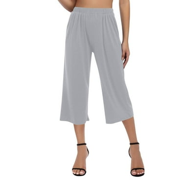 LISTHA Women Capris for Summer Lightweight Loose Summer Pants Hiking Yoga Cropped Pants Light Gray S